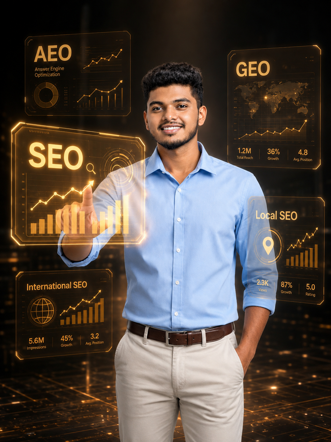 Rahul Ghosh working on an SEO project
